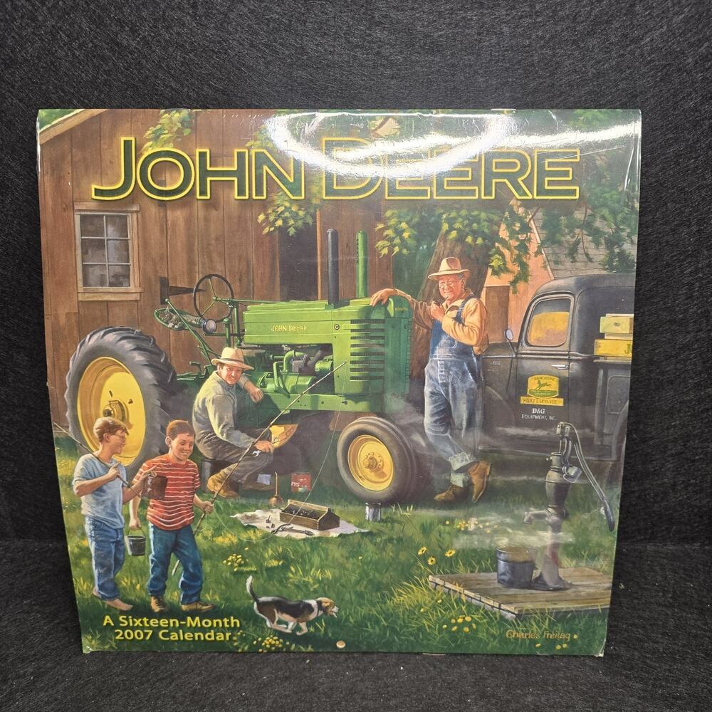 John Deere 2007 Wall Calendar New Sealed Charles Freitag Art Tractors Farming